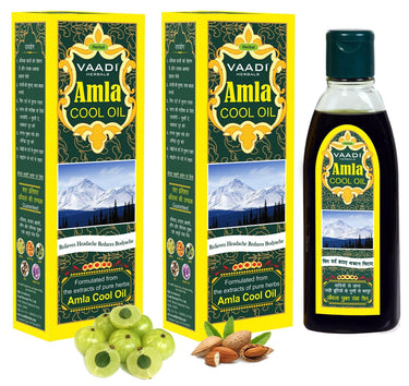 Vaadi Herbals Value Pack of Amla Cool Oil with Brahmi and Amla Extract, 200ml x 2